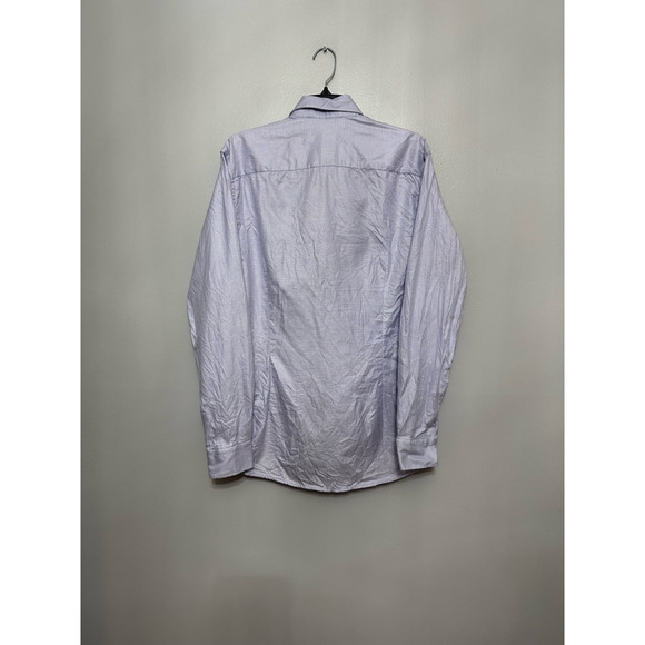 Jack Victor Mens Button-Up Shirt Purple Striped Long Sleeve Point Collar M New - Picture 4 of 9